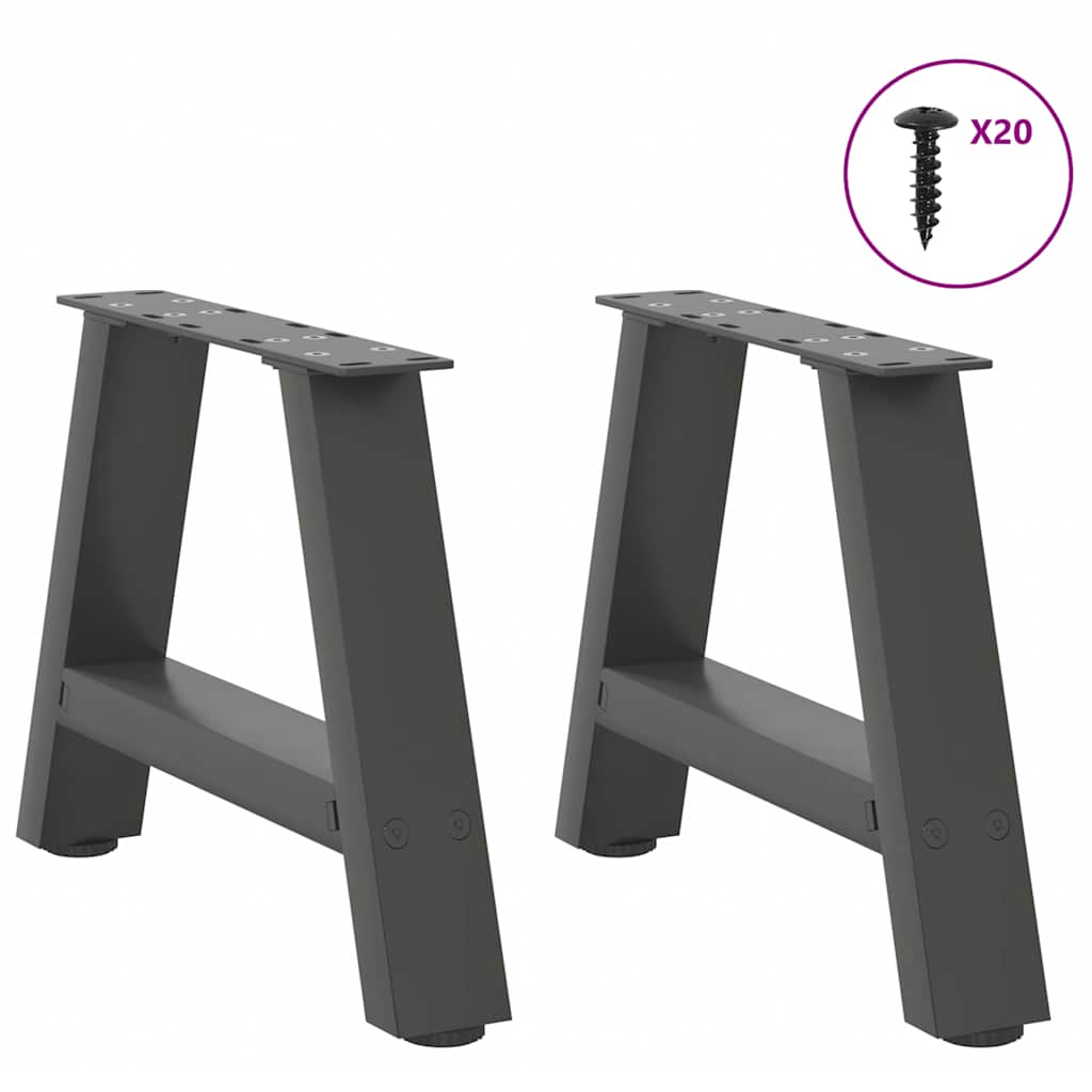 Coffee table legs A-shape 2 pcs. Anthracite 40x(30-31) cm steel