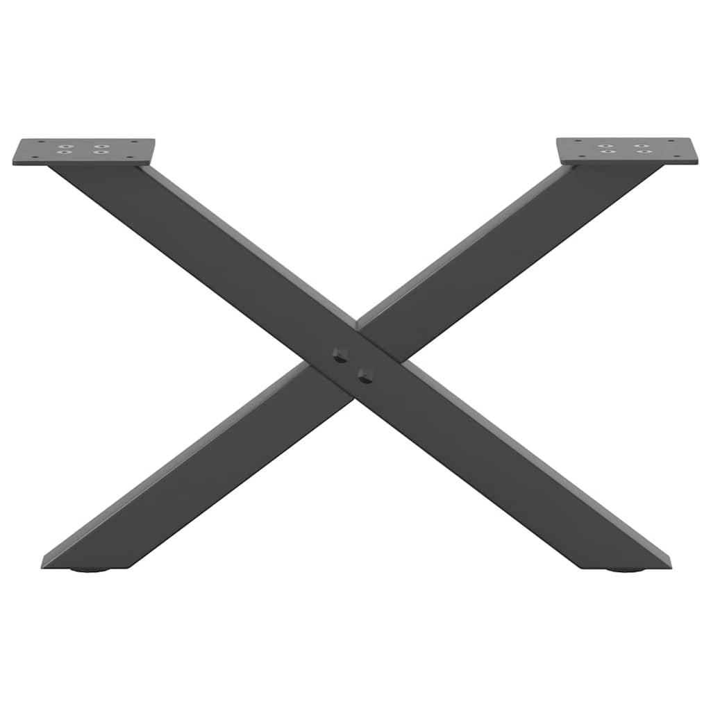 Couchtischbeine X-Form 2 Stk. Anthrazit 50x(30-31) cm Stahl