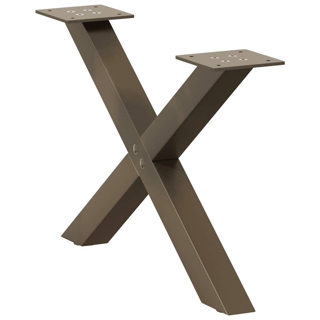 Coffee table legs X-shape 2 pcs. natural steel 50x(30-31) cm steel