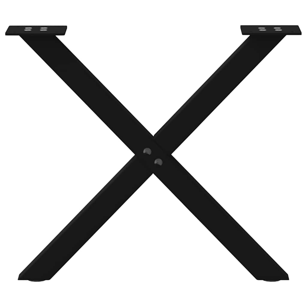 Coffee table legs X-shape 2 pcs. Black 60x(42-43) cm steel