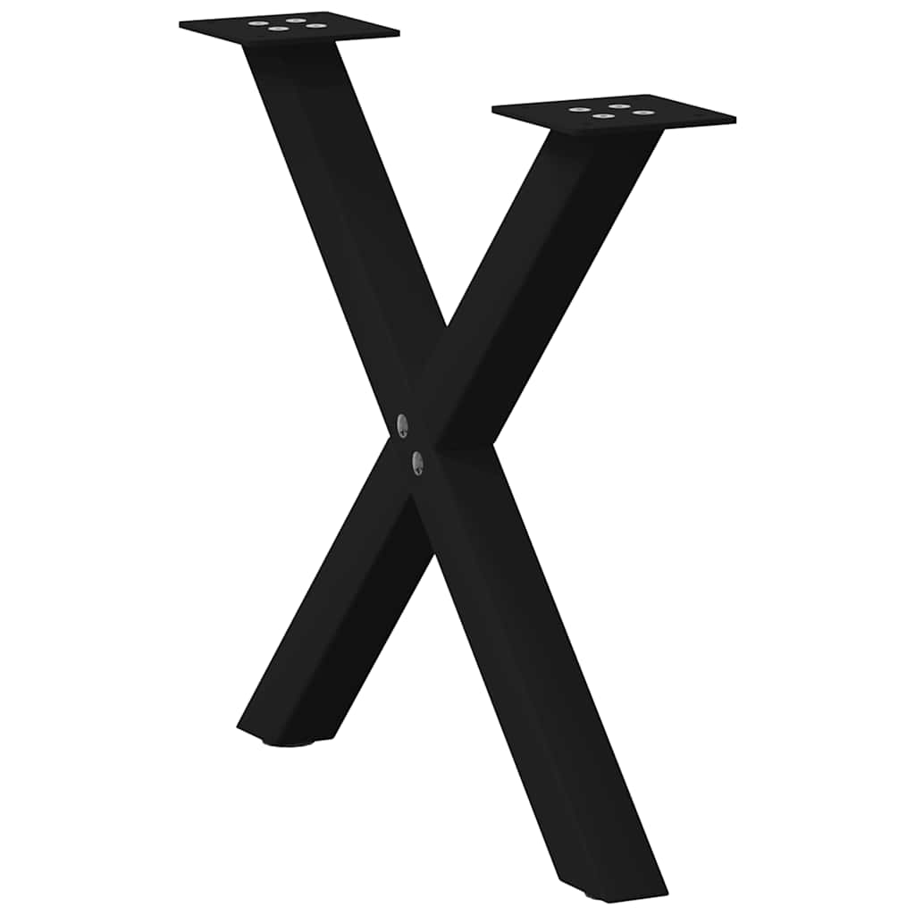 Coffee table legs X-shape 2 pcs. Black 60x(42-43) cm steel