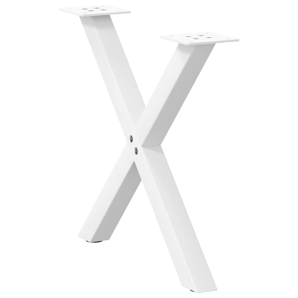 Coffee table legs X-shape 2 pcs. White 60x(42-43) cm steel