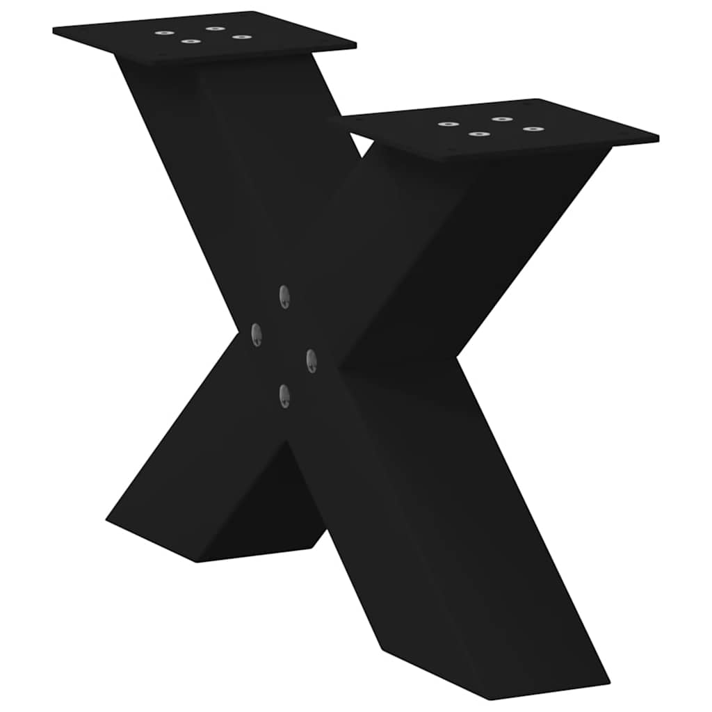 Coffee table legs X-shape 2 pcs. Black 50x(30-31) cm steel