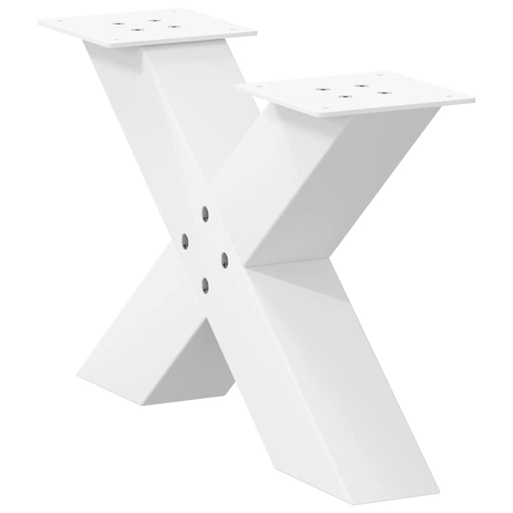 Coffee table legs X-shape 2 pcs. White 50x(30-31) cm steel