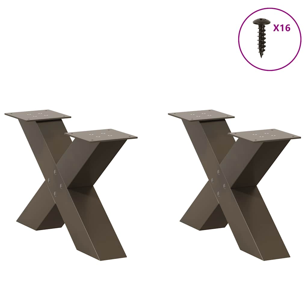 Coffee table legs X-shape 2 pcs. Natural steel 60x(30-31) cm steel