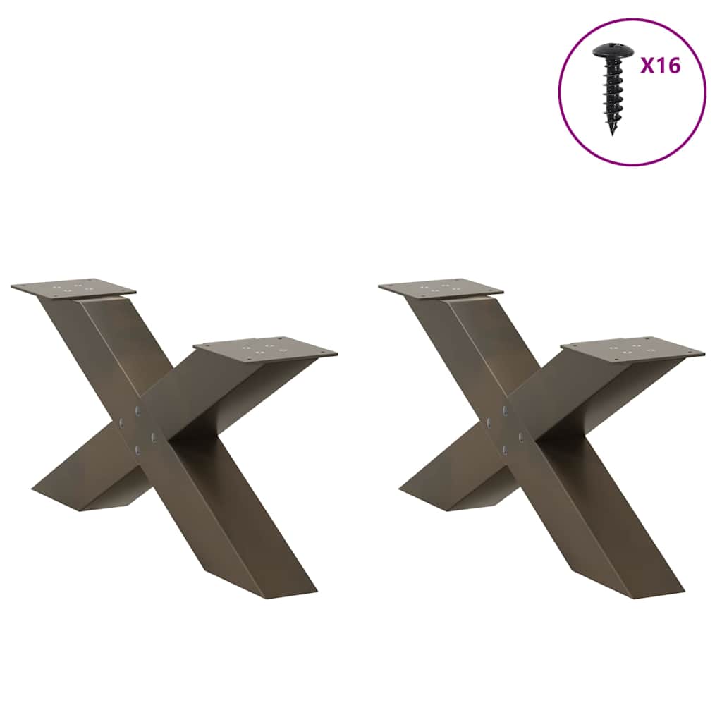 Coffee table legs X-shape 2 pcs. Natural steel 70x(30-31) cm steel