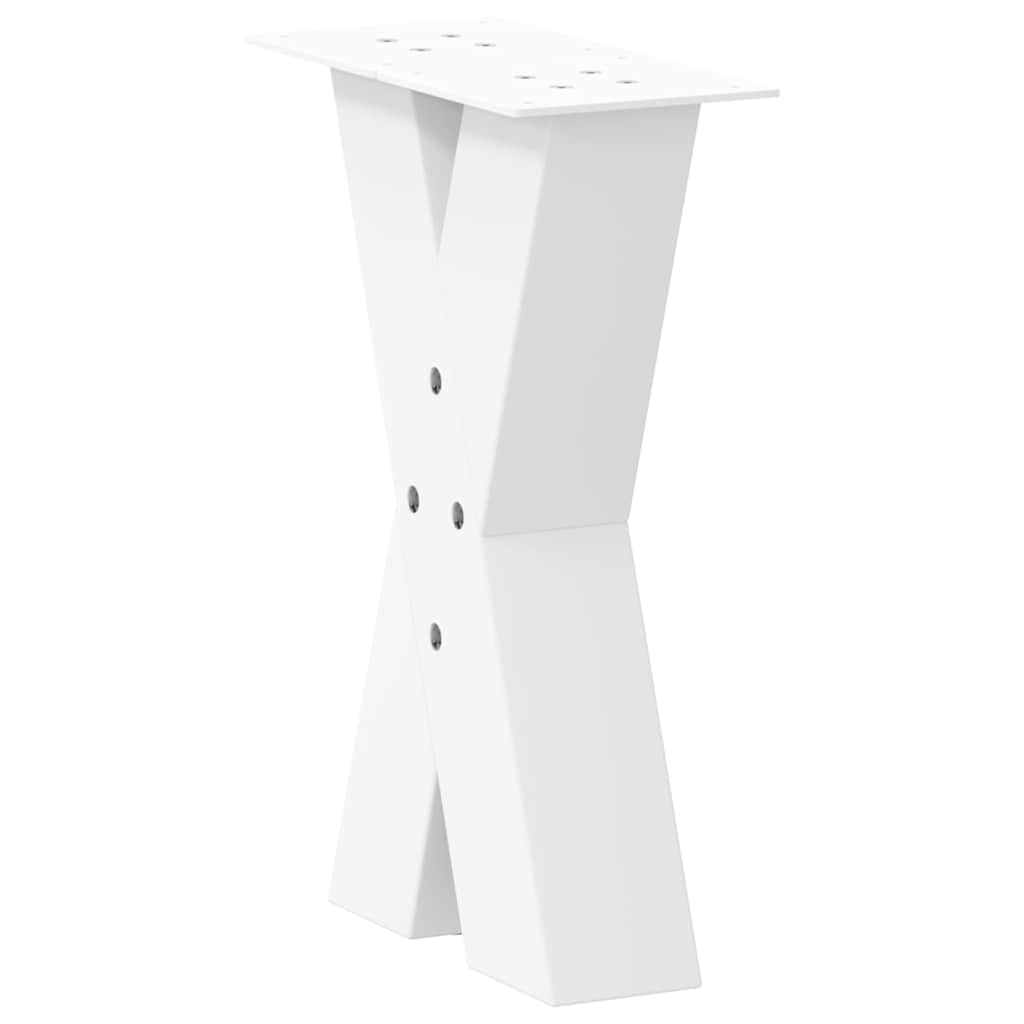 Coffee table legs X-shape 2 pcs. White 38x(42-43) cm steel