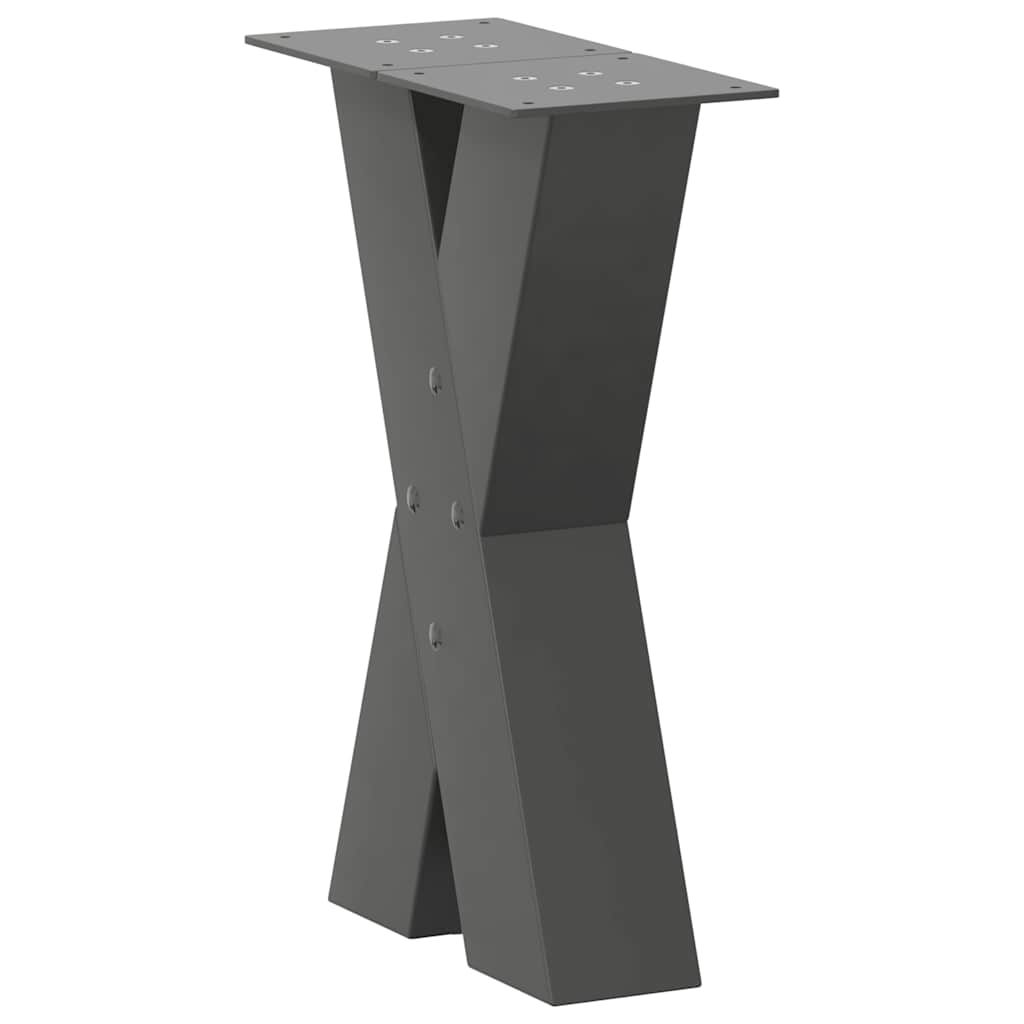 Coffee table legs X-shape 2 pcs. Anthracite 38x(42-43) cm steel
