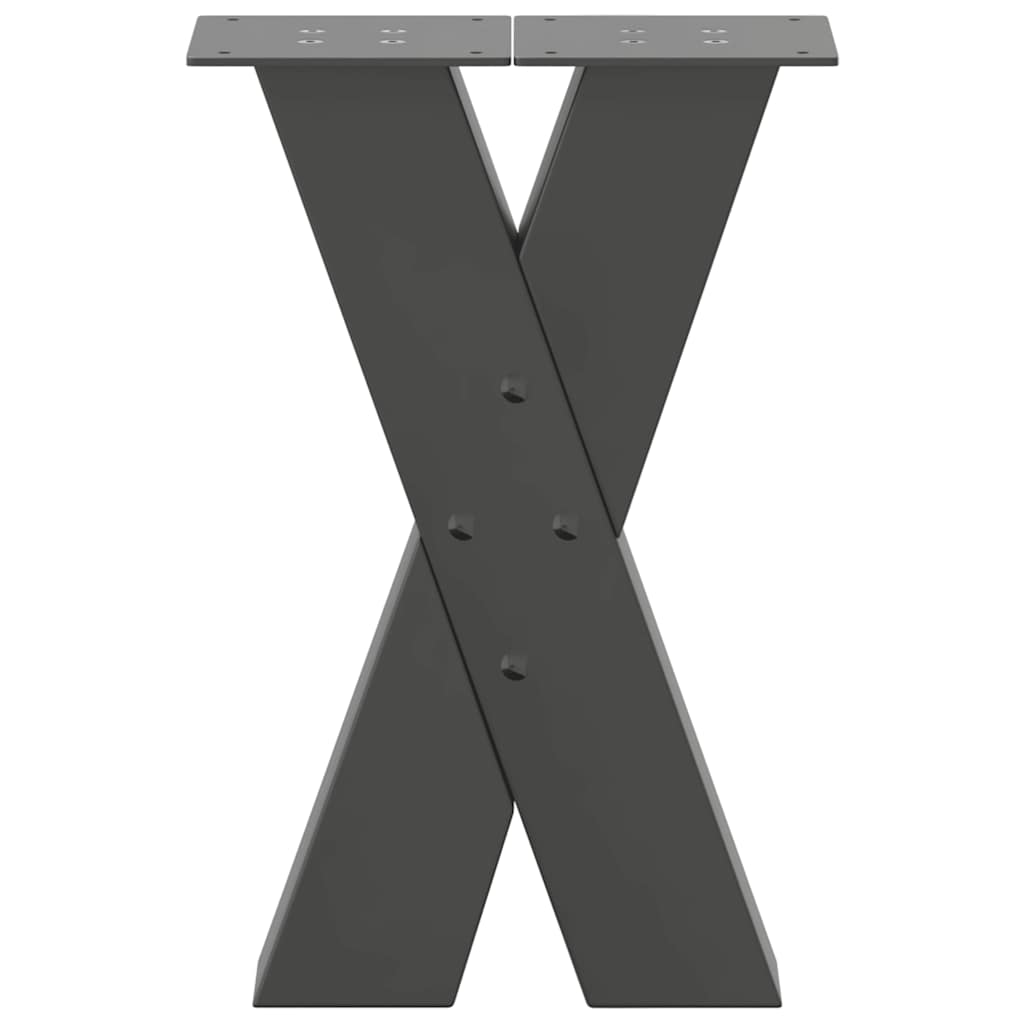 Coffee table legs X-shape 2 pcs. Anthracite 38x(42-43) cm steel