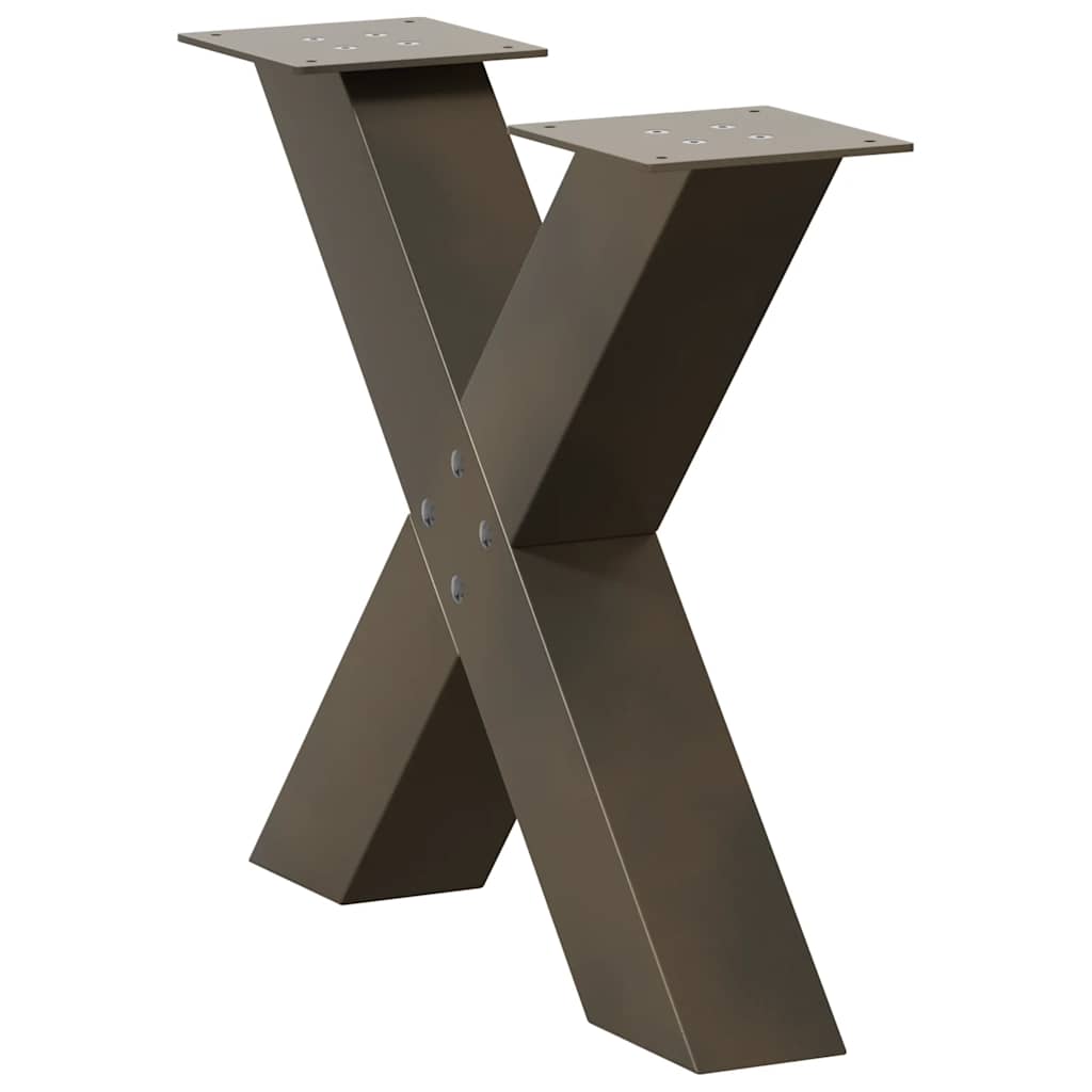 Coffee table legs X-shape 2 pcs. Natural steel 50x(42-43) cm steel