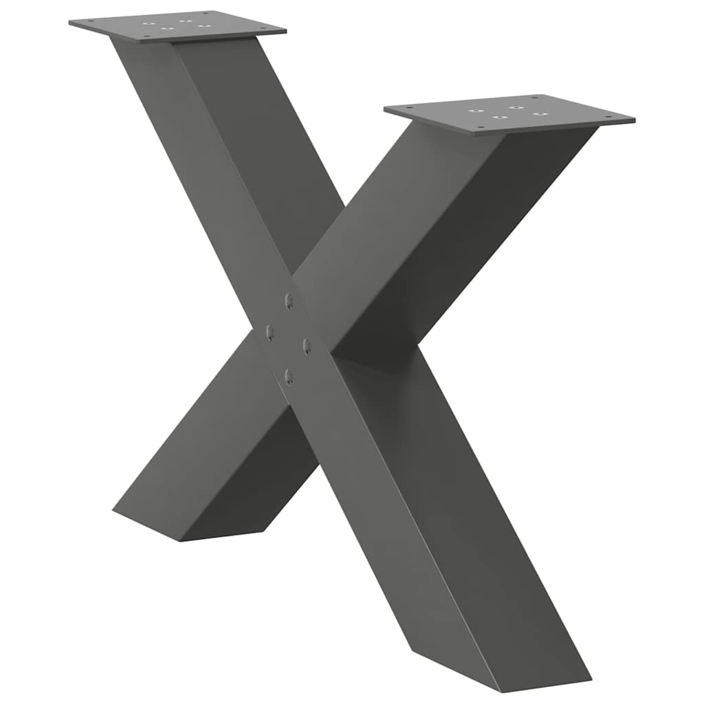 Coffee table legs X-shape 2 pcs. Anthracite 70x(42-43) cm steel