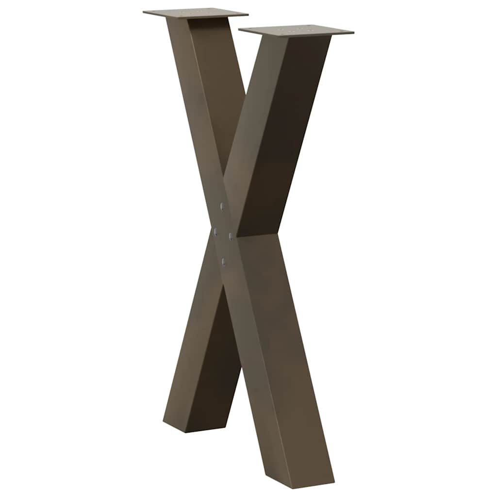 Dining table legs X-shape 2 pcs. Natural steel 50x(72-73) cm steel