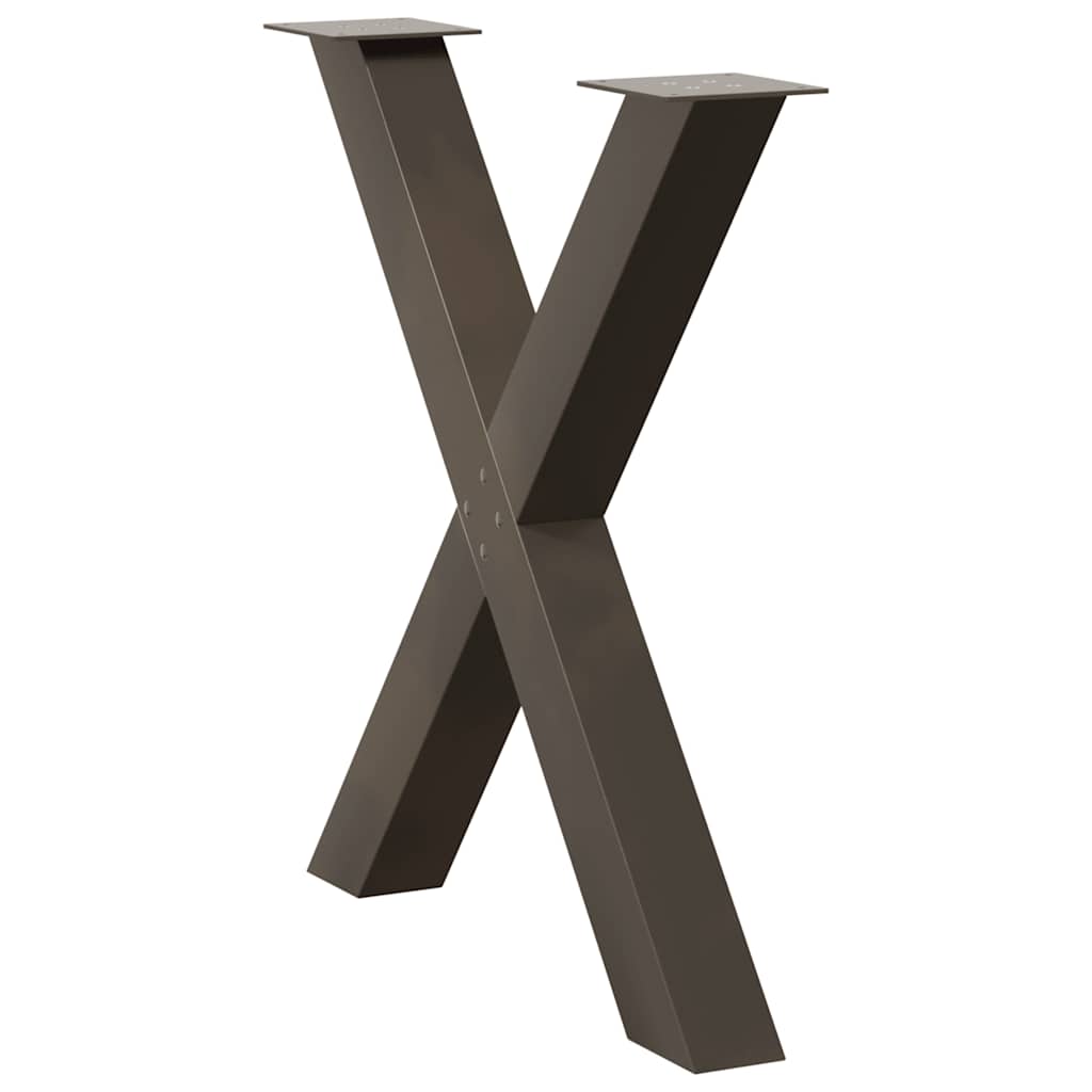 Dining table legs X-shape 3 pcs. Natural steel 70x(72-73) cm steel