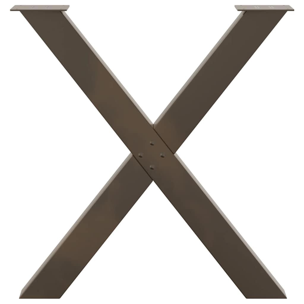 Dining table legs X-shape 3 pcs. Natural steel 70x(72-73) cm steel