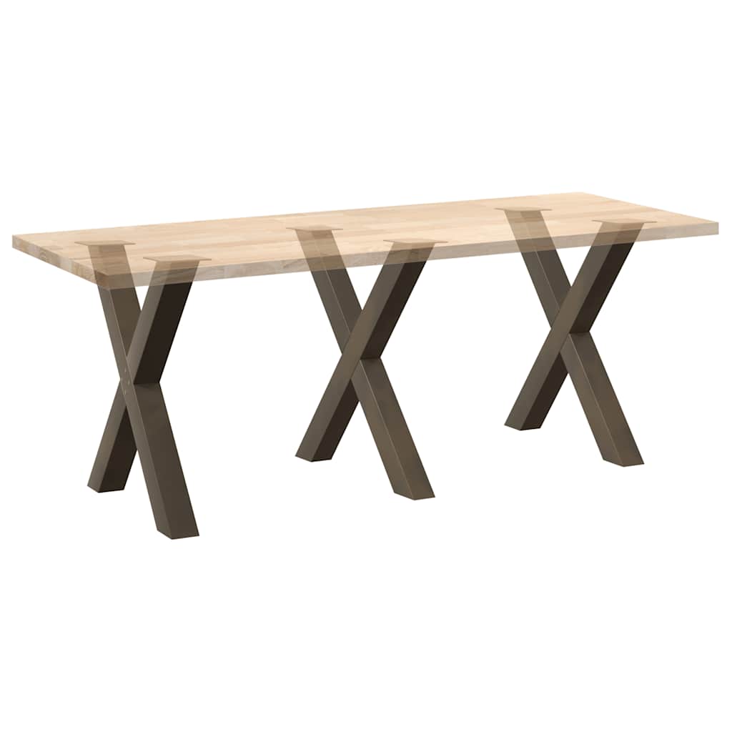 Dining table legs X-shape 3 pcs. Natural steel 70x(72-73) cm steel