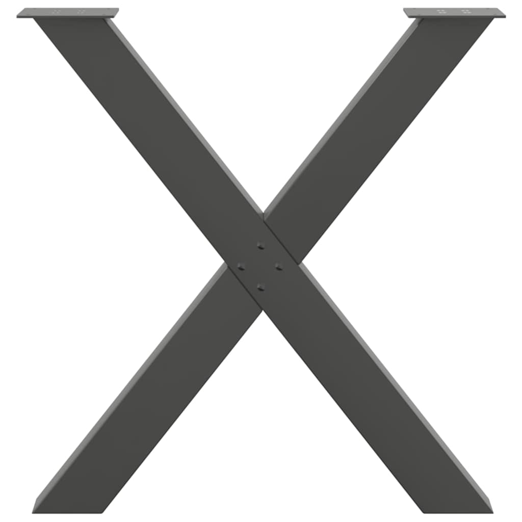 Dining table legs X-shape 3 pcs. Anthracite 80x(72-73) cm steel