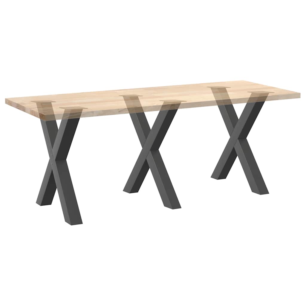 Dining table legs X-shape 3 pcs. Anthracite 80x(72-73) cm steel