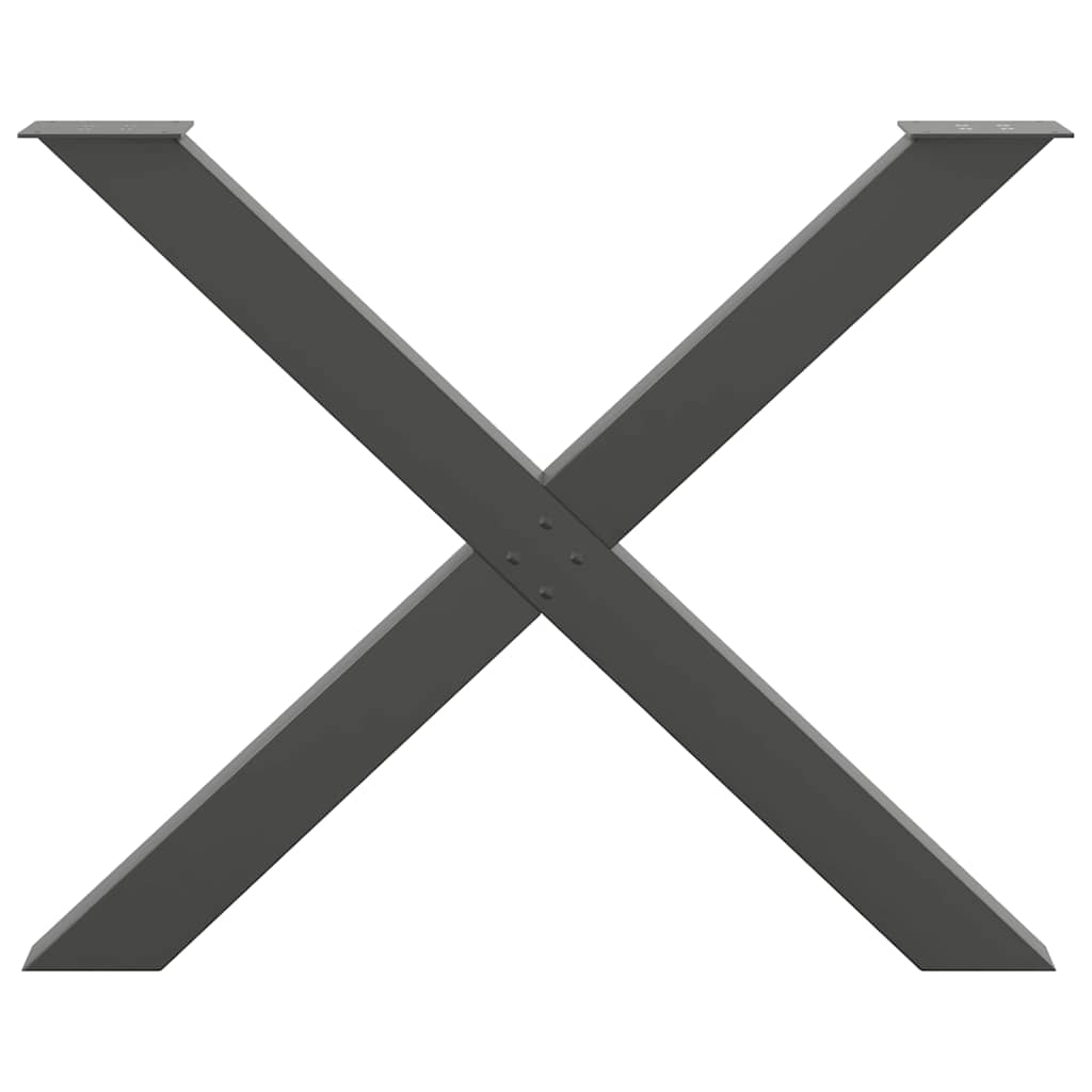 Dining table legs X-shape 3 pcs. Anthracite 90x(72-73) cm steel