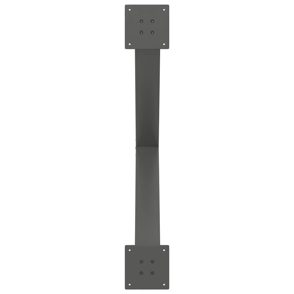 Dining table legs X-shape 3 pcs. Anthracite 90x(72-73) cm steel