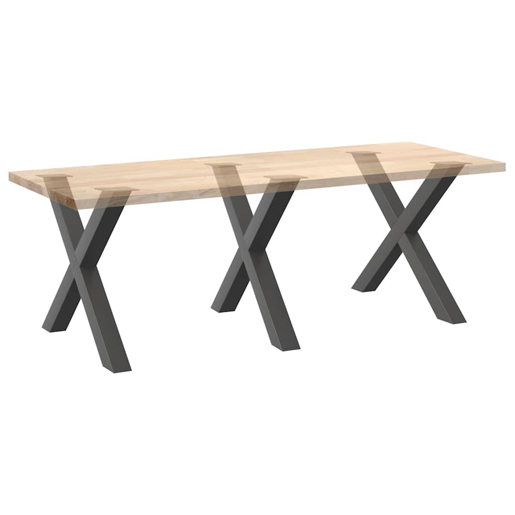 Dining table legs X-shape 3 pcs. Anthracite 90x(72-73) cm steel