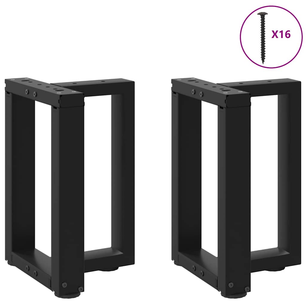 Coffee table legs T-shape 2 pcs. Black 28x25x(42-43) cm steel