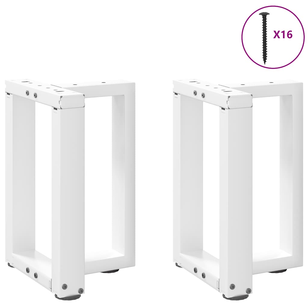 Coffee table legs T-shape 2 pcs. White 28x25x(42-43) cm steel
