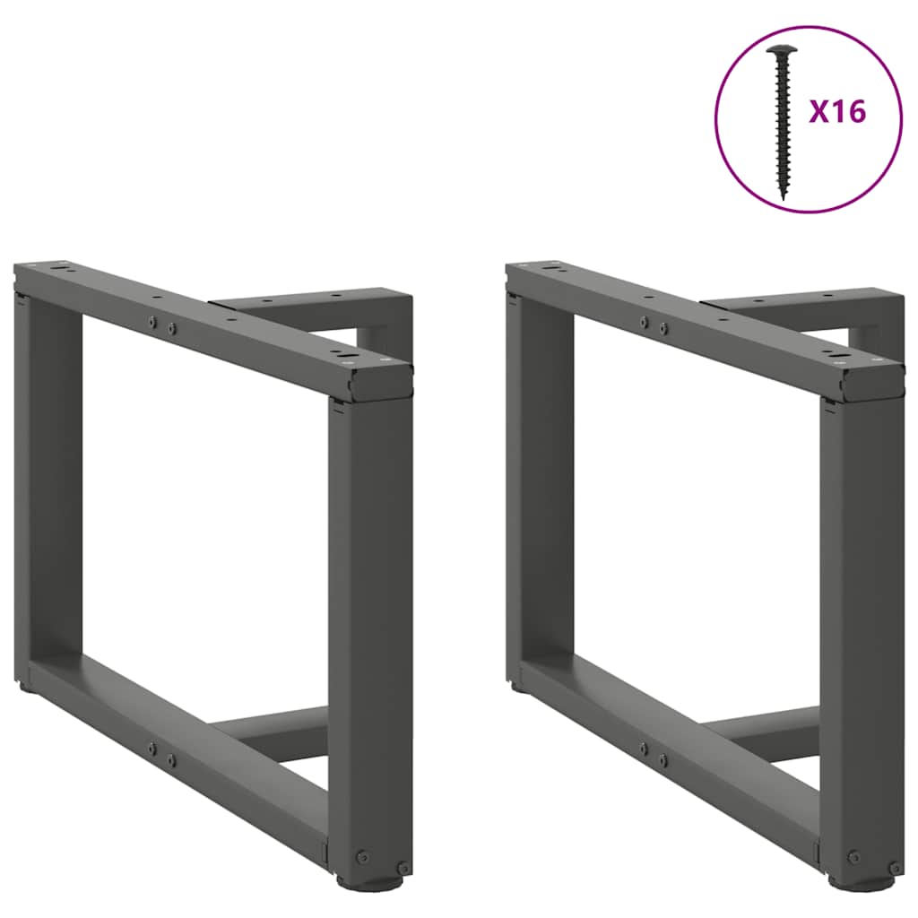 Coffee table legs T-shape 2 pcs. Anthracite 60x25x(42-43) cm steel