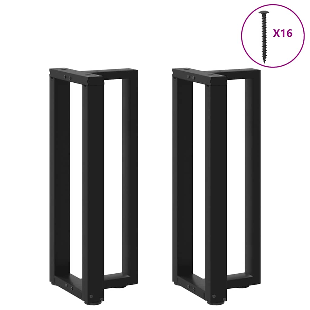 Console table legs T-shape 2 pcs. Black 38x25x(72-73) cm steel