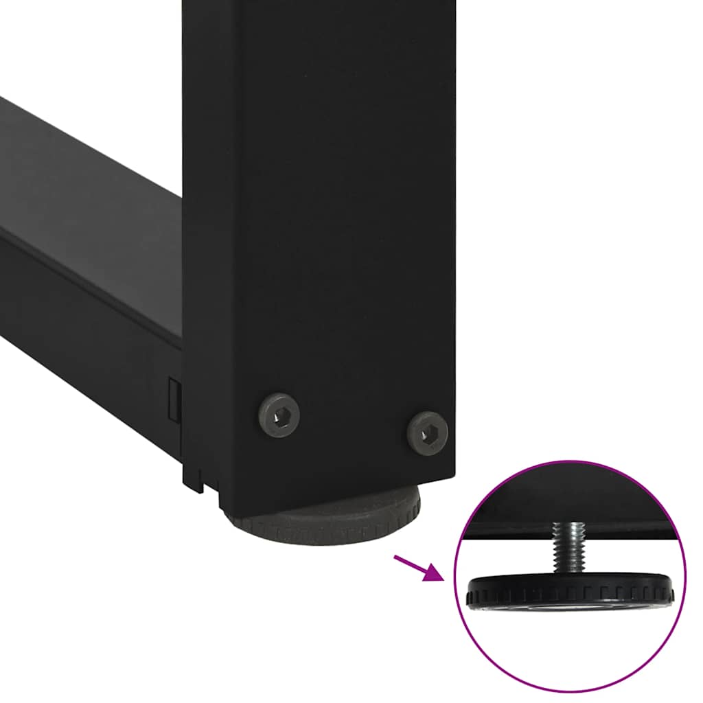 Console table legs T-shape 2 pcs. Black 38x25x(72-73) cm steel