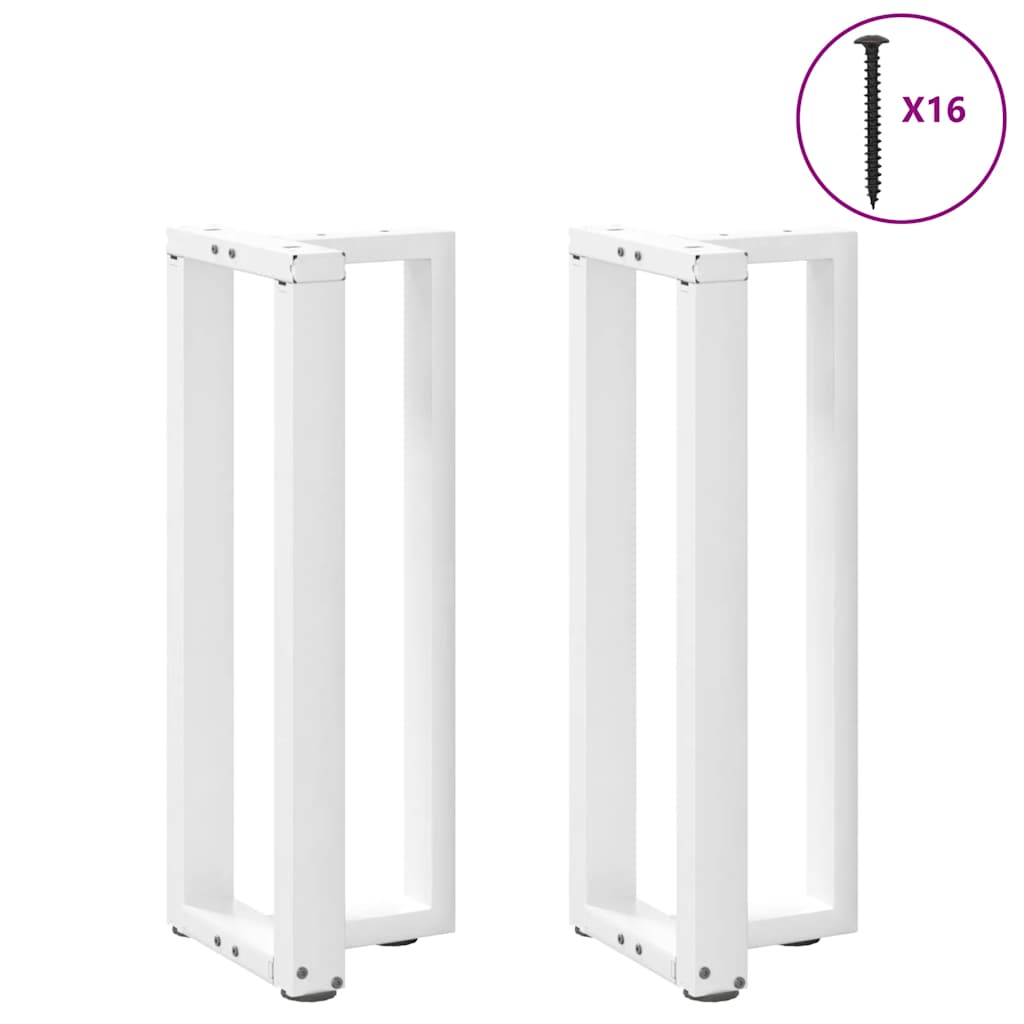 Console table legs T-shape 2 pcs. White 38x25x(72-73) cm steel