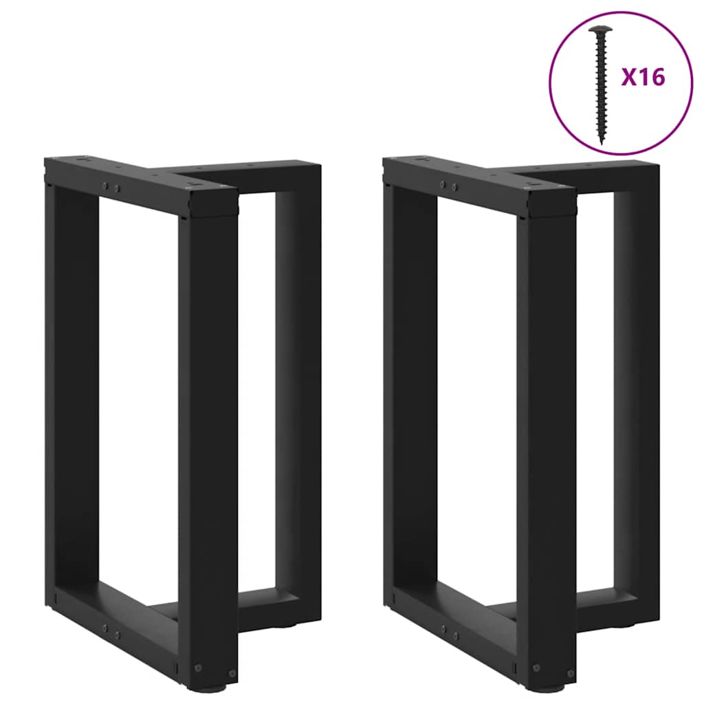 Dining table legs T-shape 2 pcs. Black 50x35x(72-73) cm steel