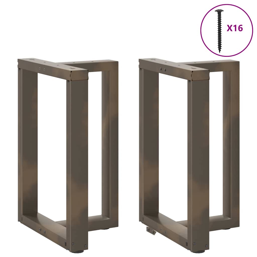 Dining table legs T-shape 2 pcs. Natural steel 60x35x(72-73) cm steel