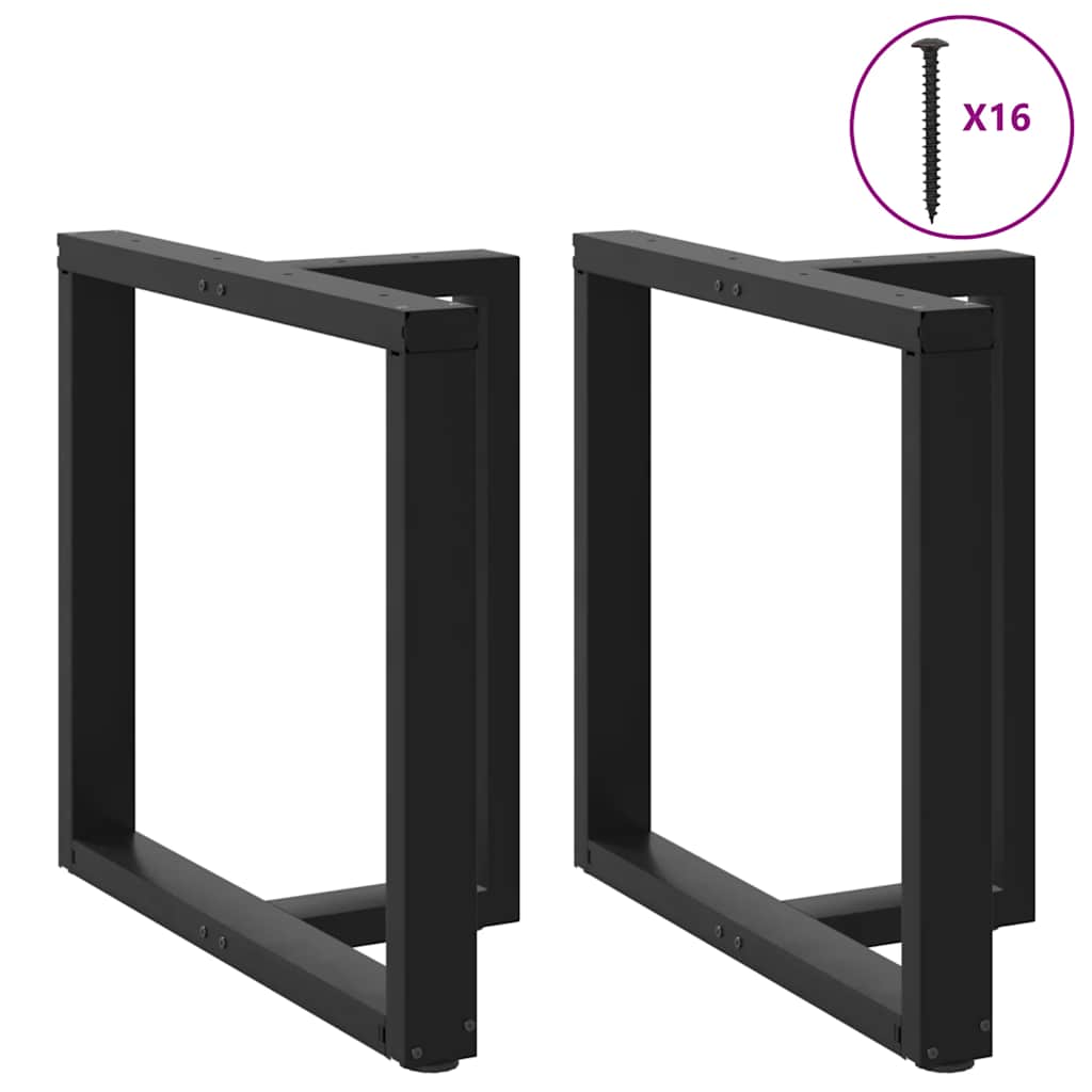 Dining table legs T-shape 2 pcs. Black 80x35x(72-73) cm steel