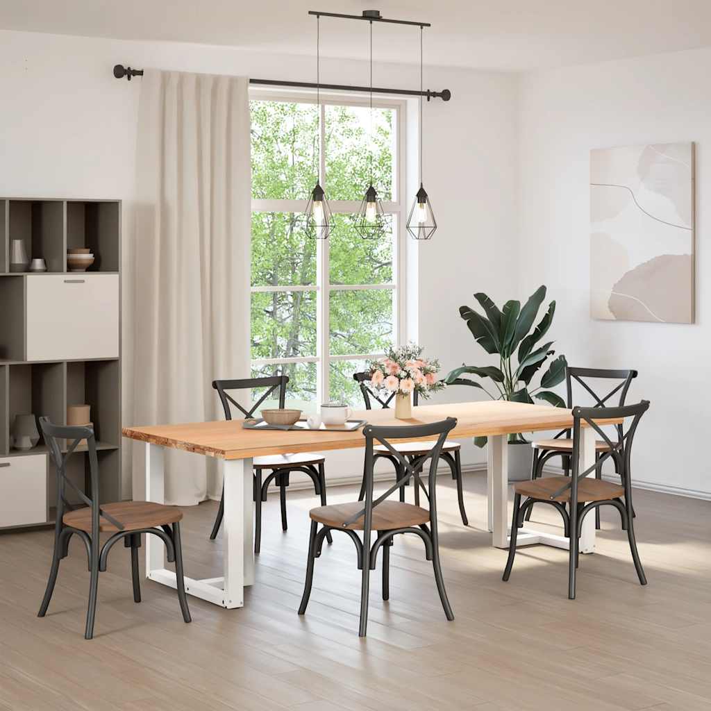 Dining table legs T-shape 2 pcs. White 80x35x(72-73) cm steel