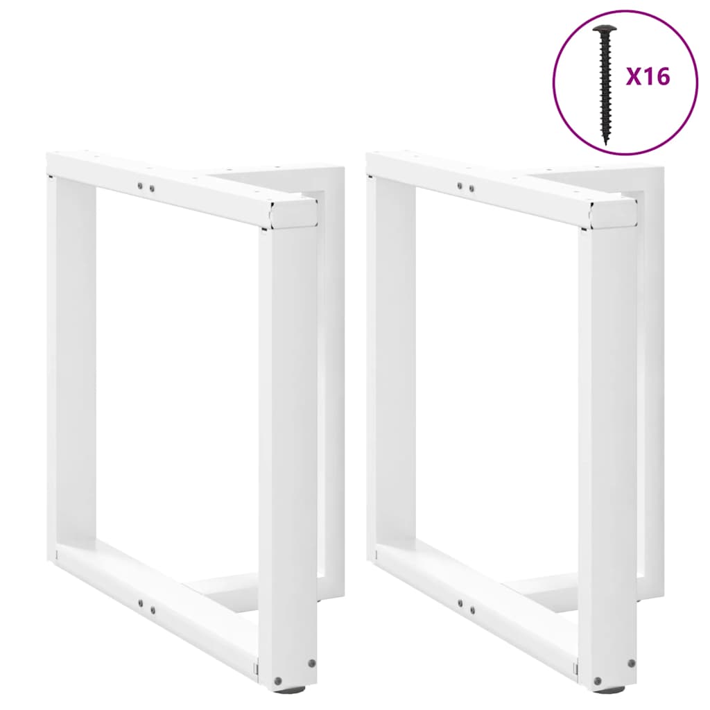Dining table legs T-shape 2 pcs. White 80x35x(72-73) cm steel