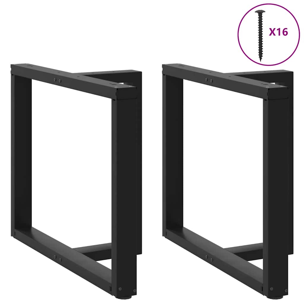 Dining table legs T-shape 2 pcs. Black 90x35x(72-73) cm steel