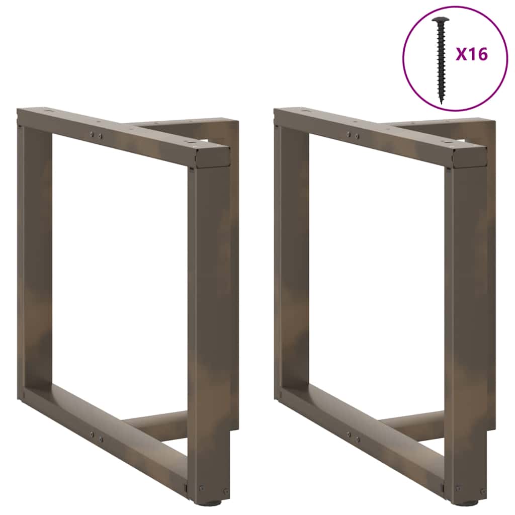 Dining table legs T-shape 2 pcs. Natural steel 90x35x(72-73) cm steel