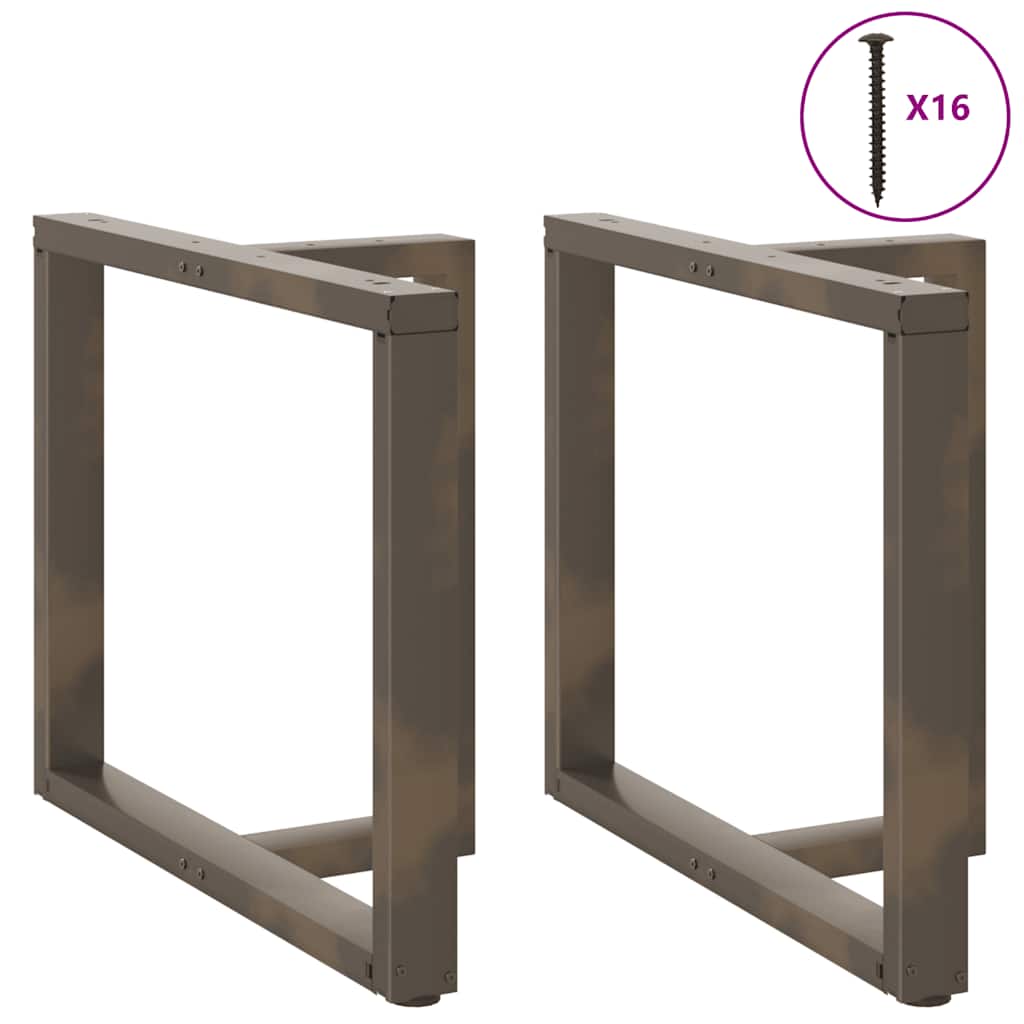Dining table legs T-shape 2 pcs. Natural steel 100x35x(72-73) cm steel