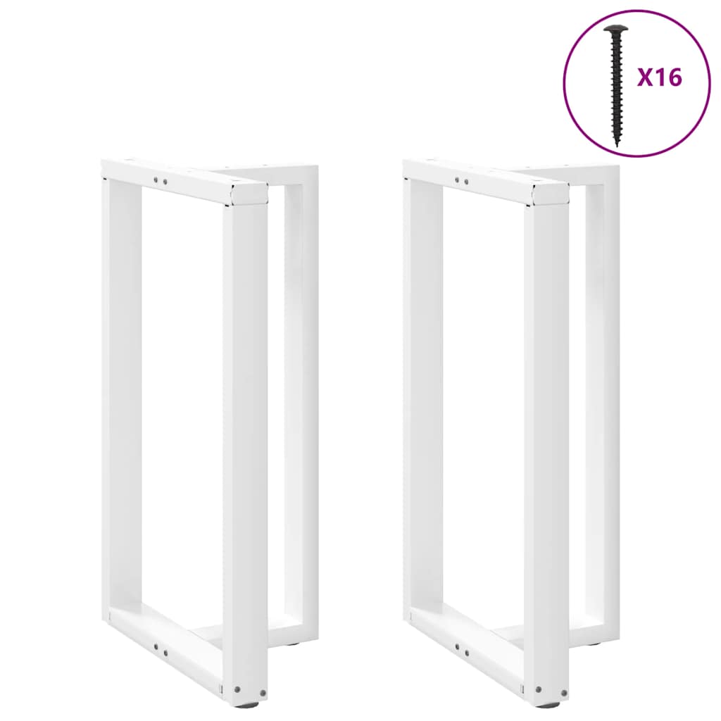 Bar table legs T-shape 2 pcs. White 60x35x(100-101) cm steel