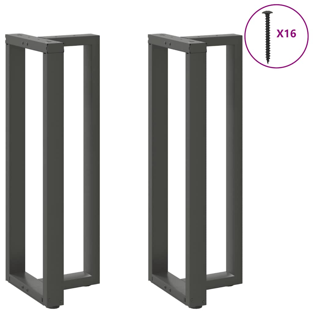 Bar table legs T-shape 2 pcs. Anthracite 50x35x(110-111) cm steel