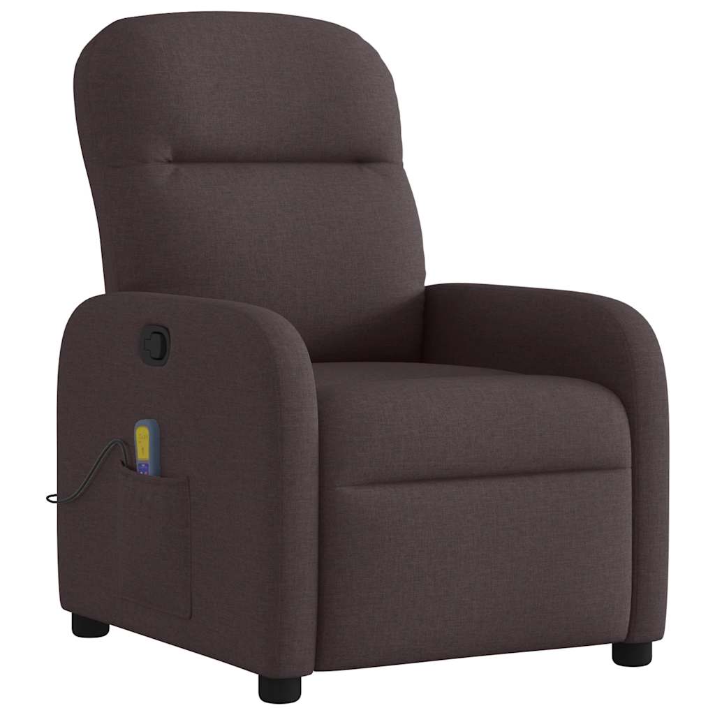 Massage Chair Dark Brown Fabric