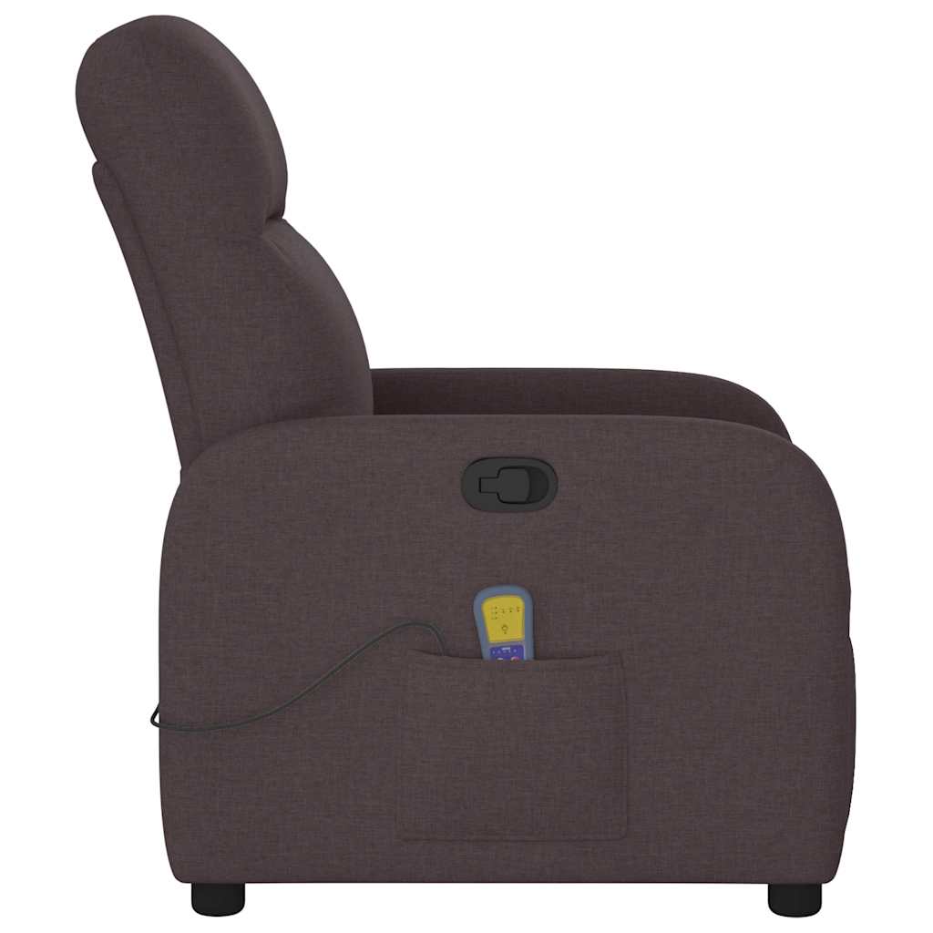 Massage Chair Dark Brown Fabric