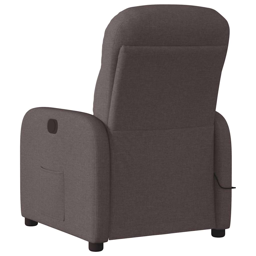 Massage Chair Dark Brown Fabric