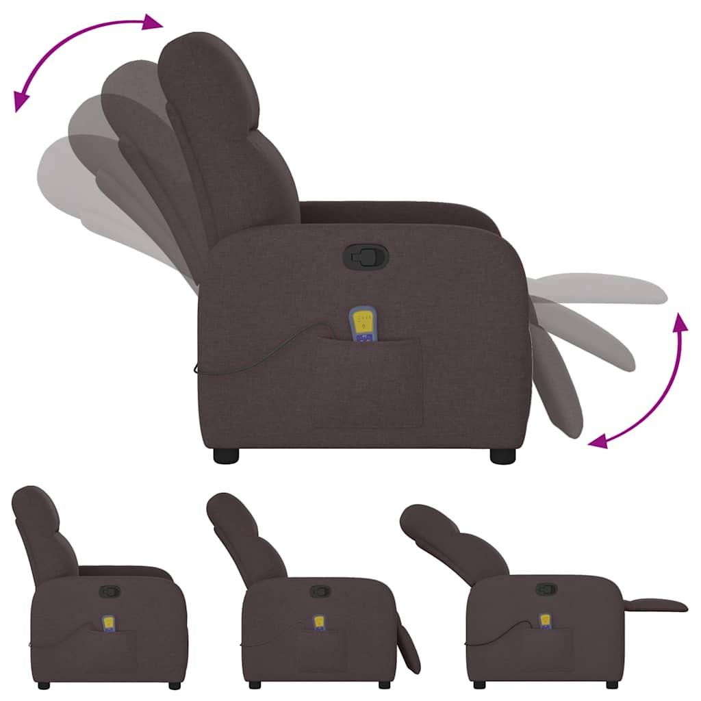 Massage Chair Dark Brown Fabric