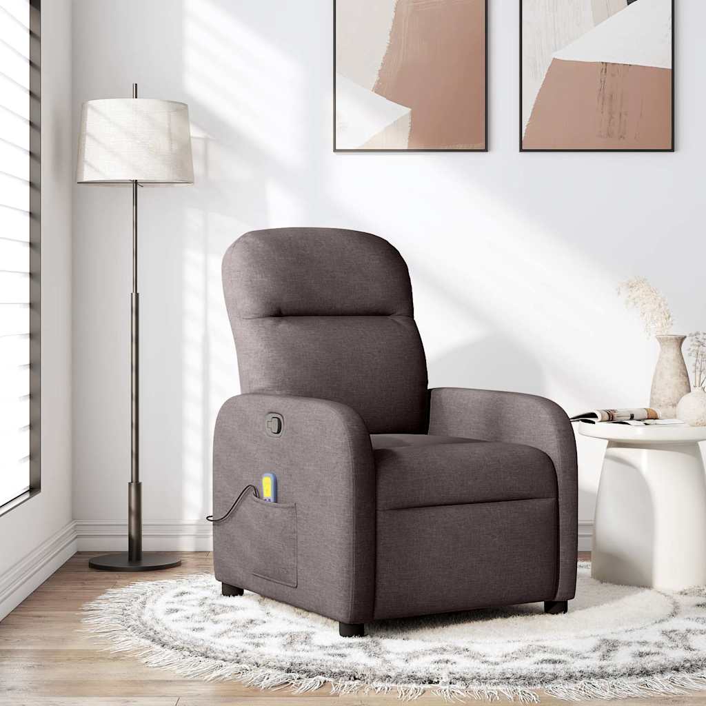 Massage Chair Dark Brown Fabric