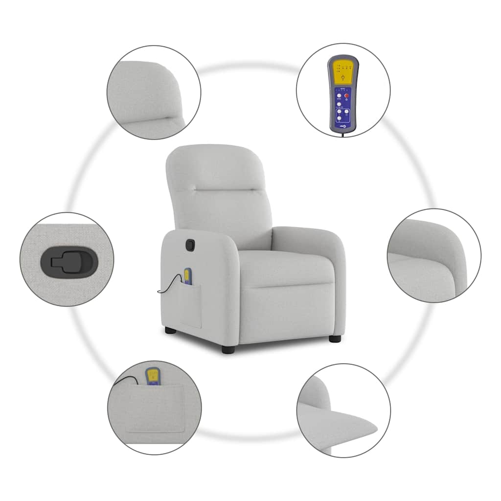 massage chair cloud gray fabric