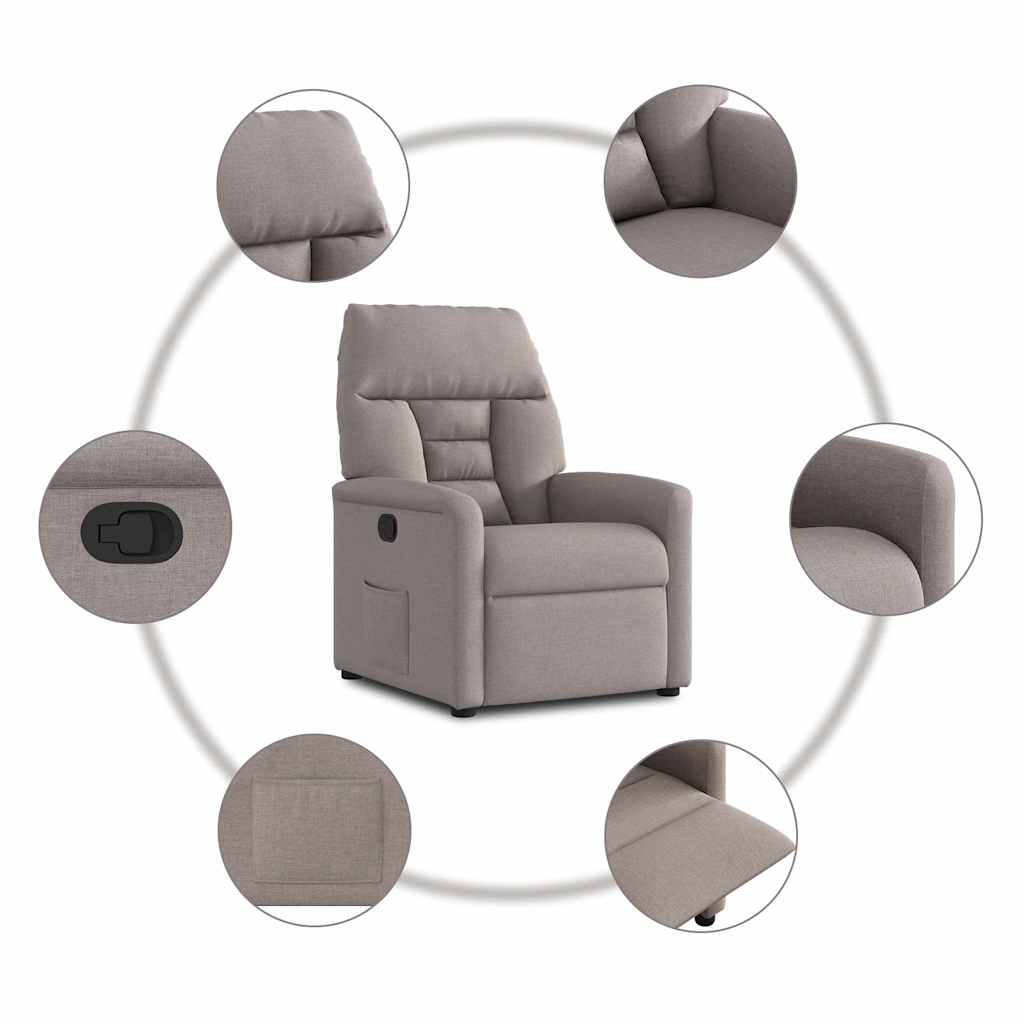 Relaxsessel Taupe Stoff