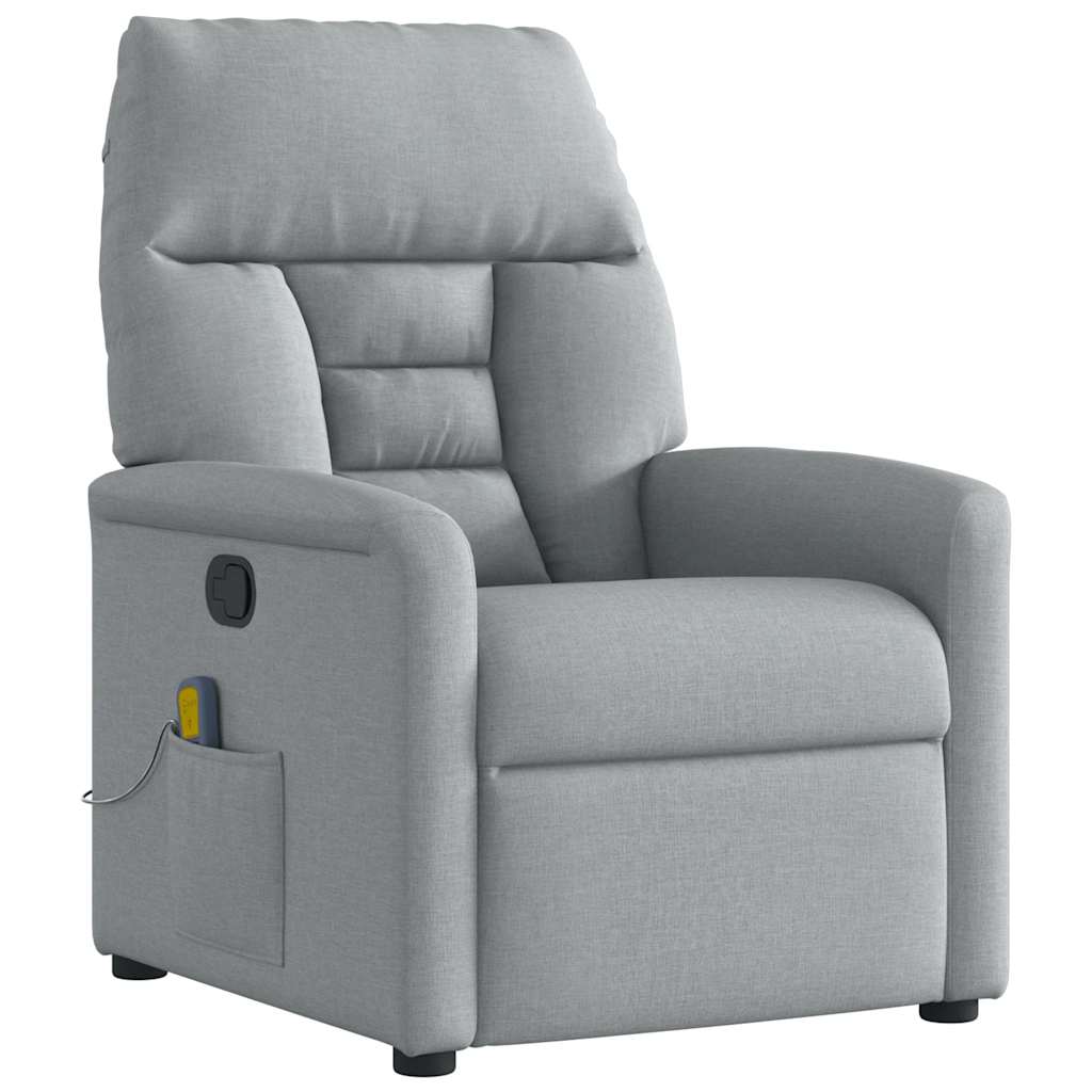 Massagesessel Hellgrau Stoff