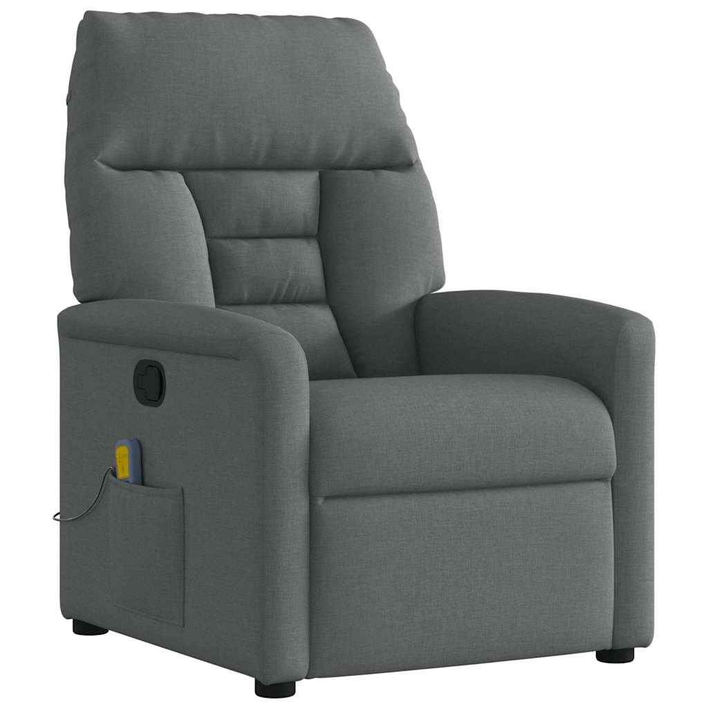 Massagesessel Dunkelgrau Stoff