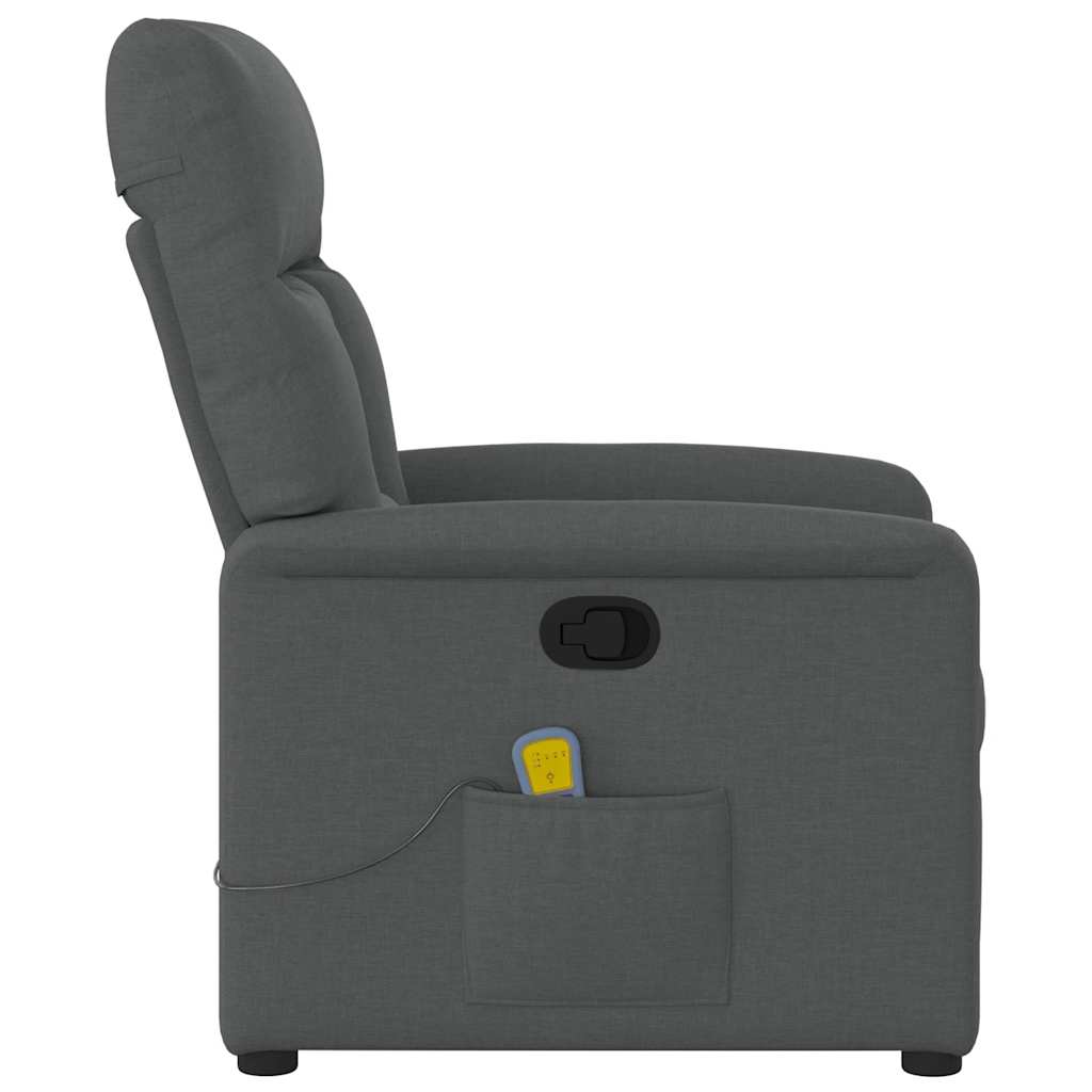 Massagesessel Dunkelgrau Stoff